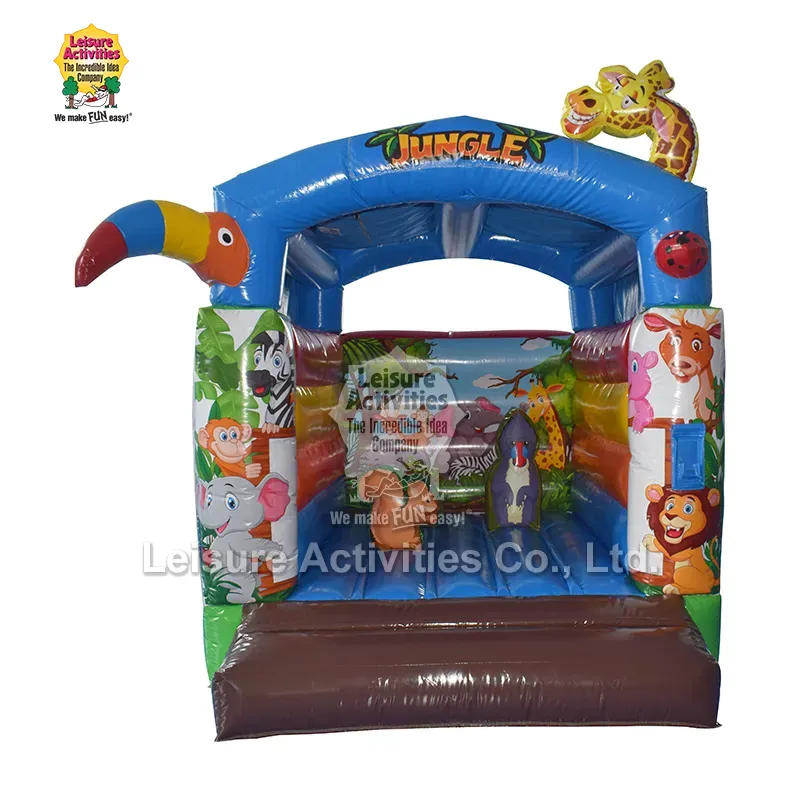 Mini Inflatable Bouncy Castle Jungle Kanthi Payon Nuduhake Shift menyang Tema Play Mini Inflatable Bouncy Castle Jungle Kanthi Payon Nuduhake Shift menyang Tema Play