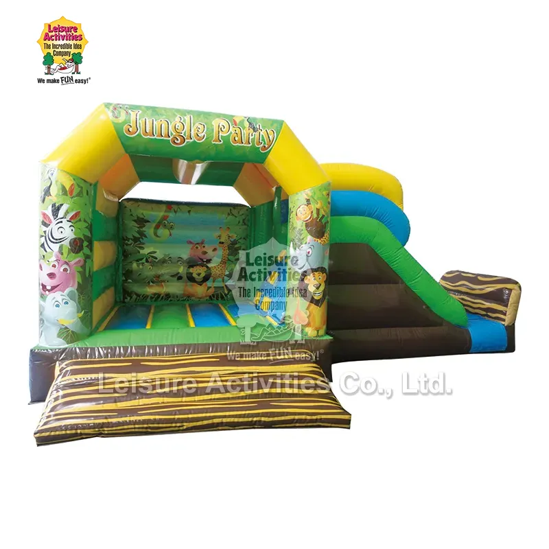 Cilik Inflatable Multiplay Bouncy Castles Jungle party karo Slide