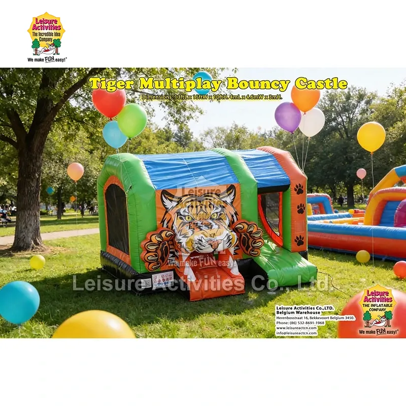 Standard Inflatable Multiplay Tiger Bouncy Castles